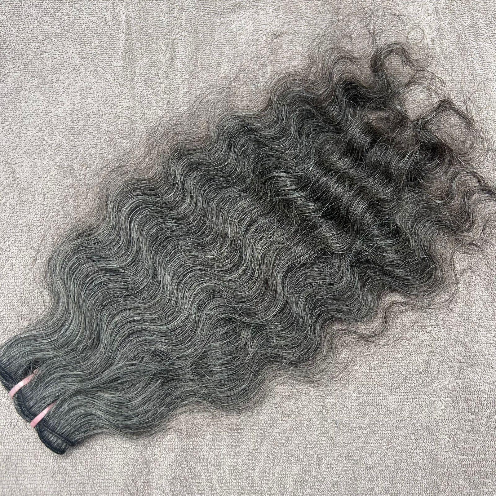 Natural Grey Curly Human Hair Bundles - Hair Trends India