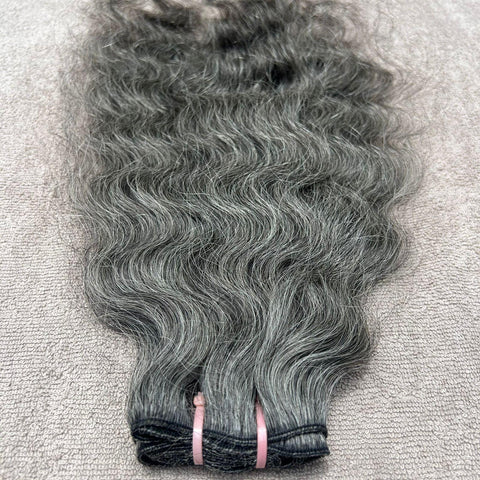 Grey Deep Curly Human Hair Bundles