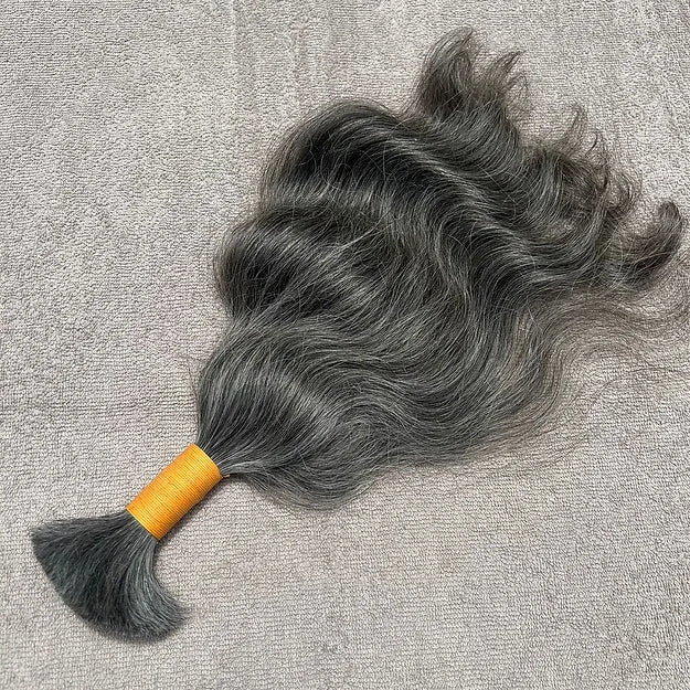 Gray Wavy Braiding Human Hair for Women - Hair Trends India