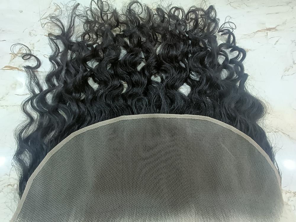 Swiss Lace Curly Human Hair Frontal - Hair Trends India
