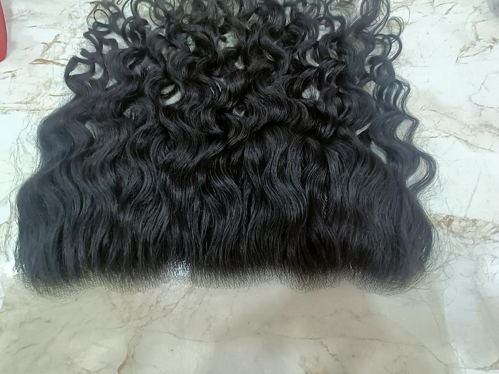 Swiss Lace Curly Human Hair Frontal - Hair Trends India
