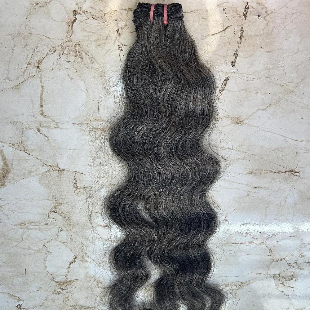 Dark Grey Human Hair Weft Bundles - Hair Trends India
