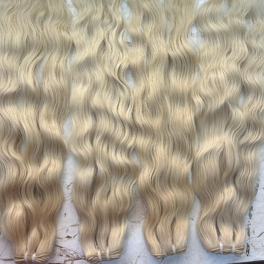 613 Blonde Wavy Human Hair Bundles - Hair Trends India