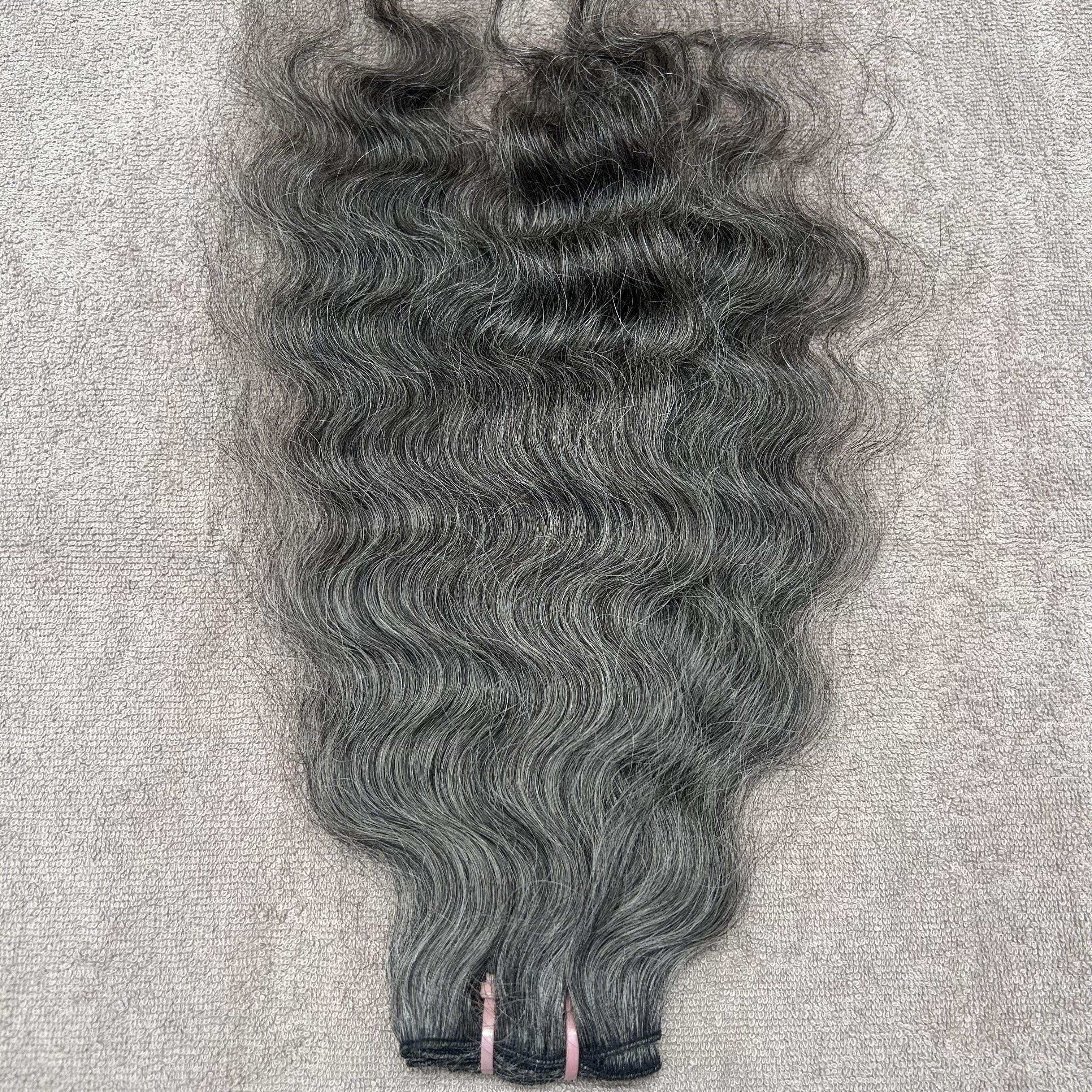 Natural Grey Curly Human Hair Bundles - Hair Trends India