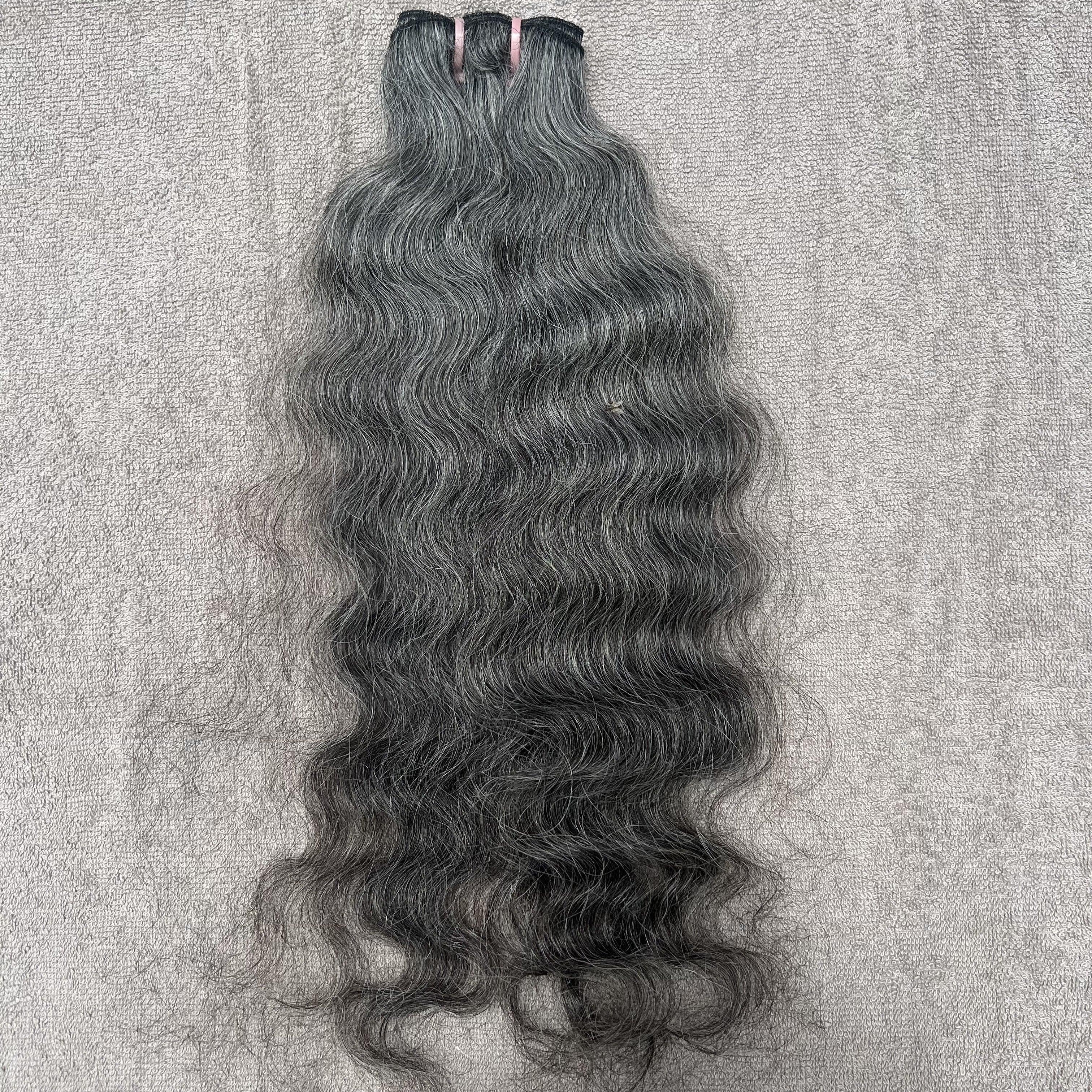 Natural Grey Curly Human Hair Bundles - Hair Trends India