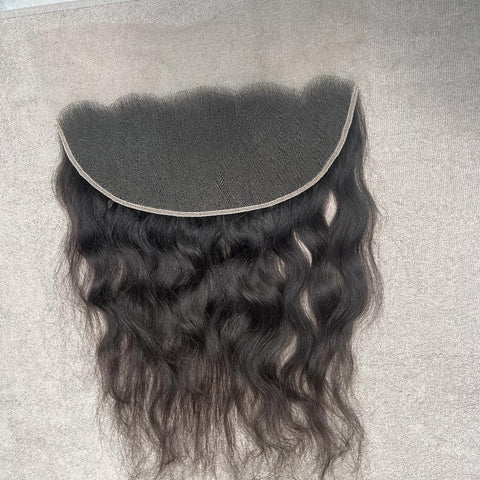 Grey Swiss Lace Curly Hair Frontal