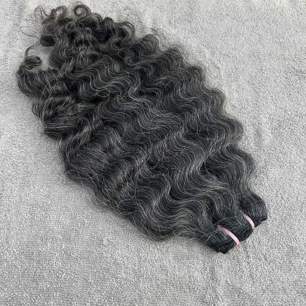 Dark Curly gray human hair bundles - Hair Trends India