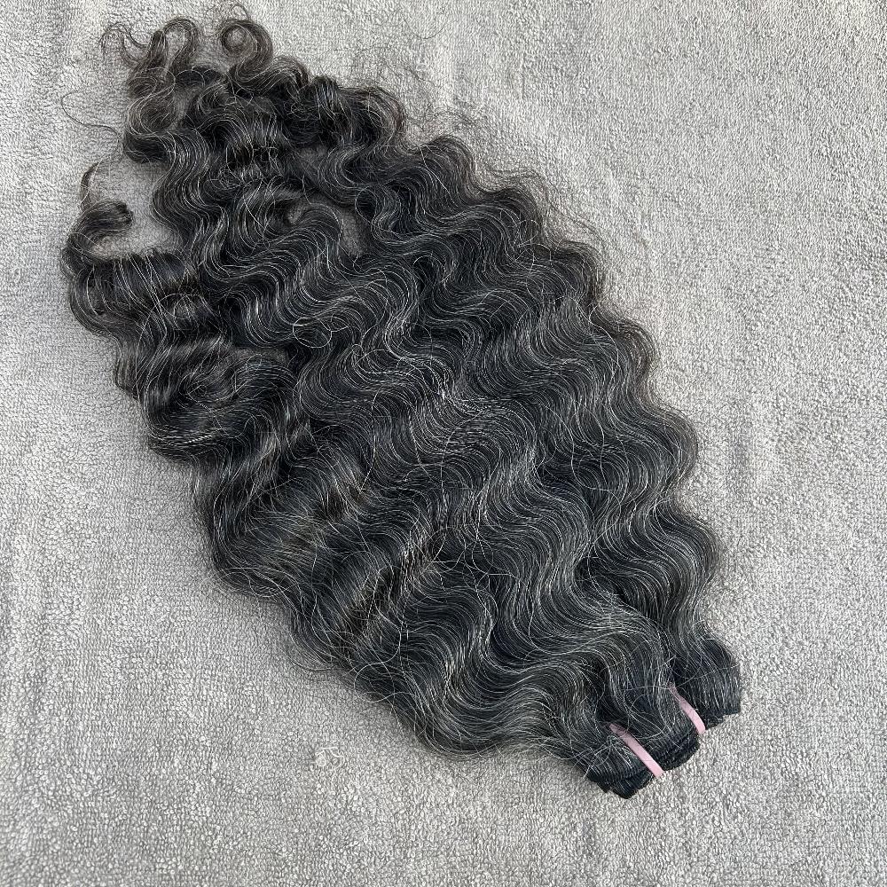 Dark Curly gray human hair bundles - Hair Trends India