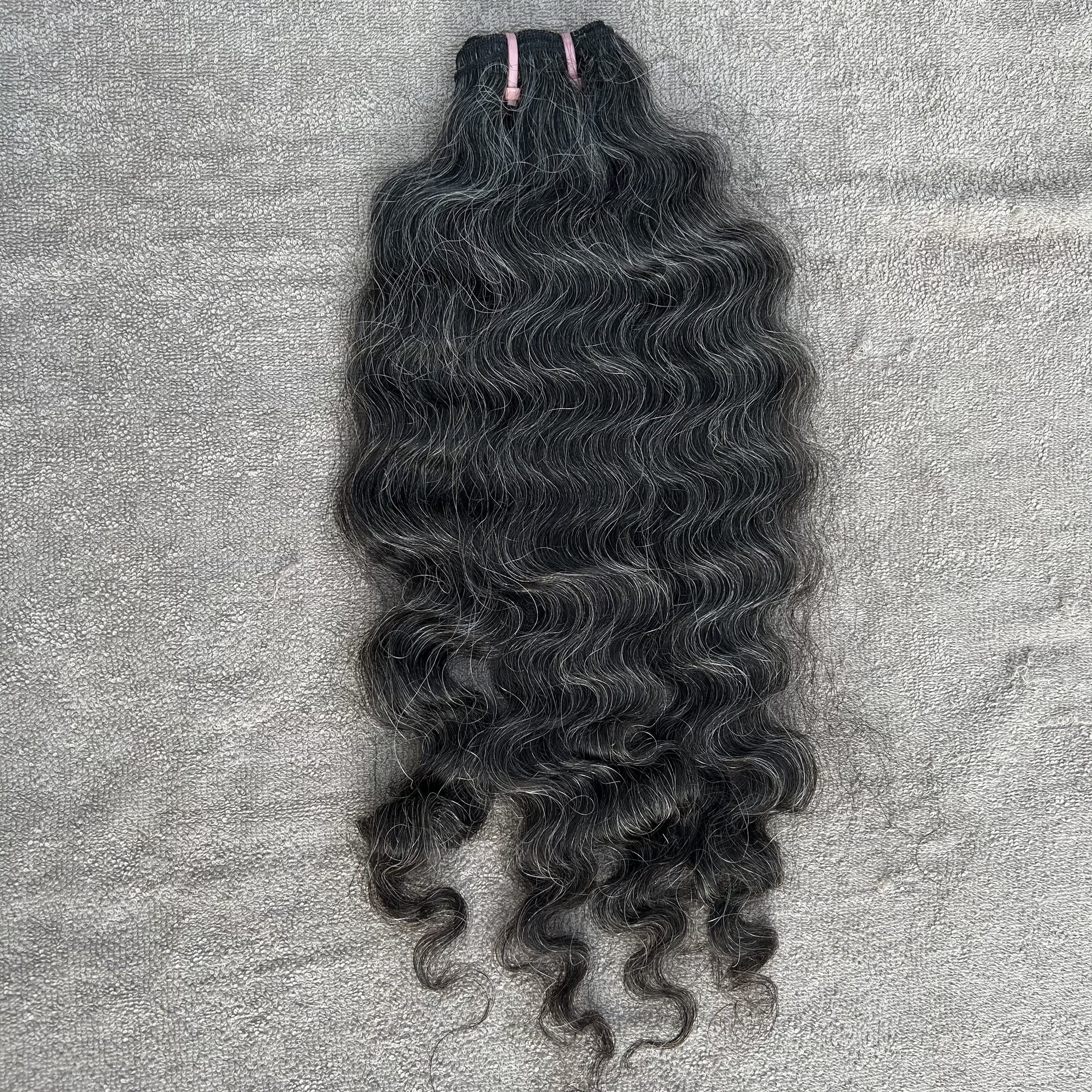 Dark Curly gray human hair bundles - Hair Trends India