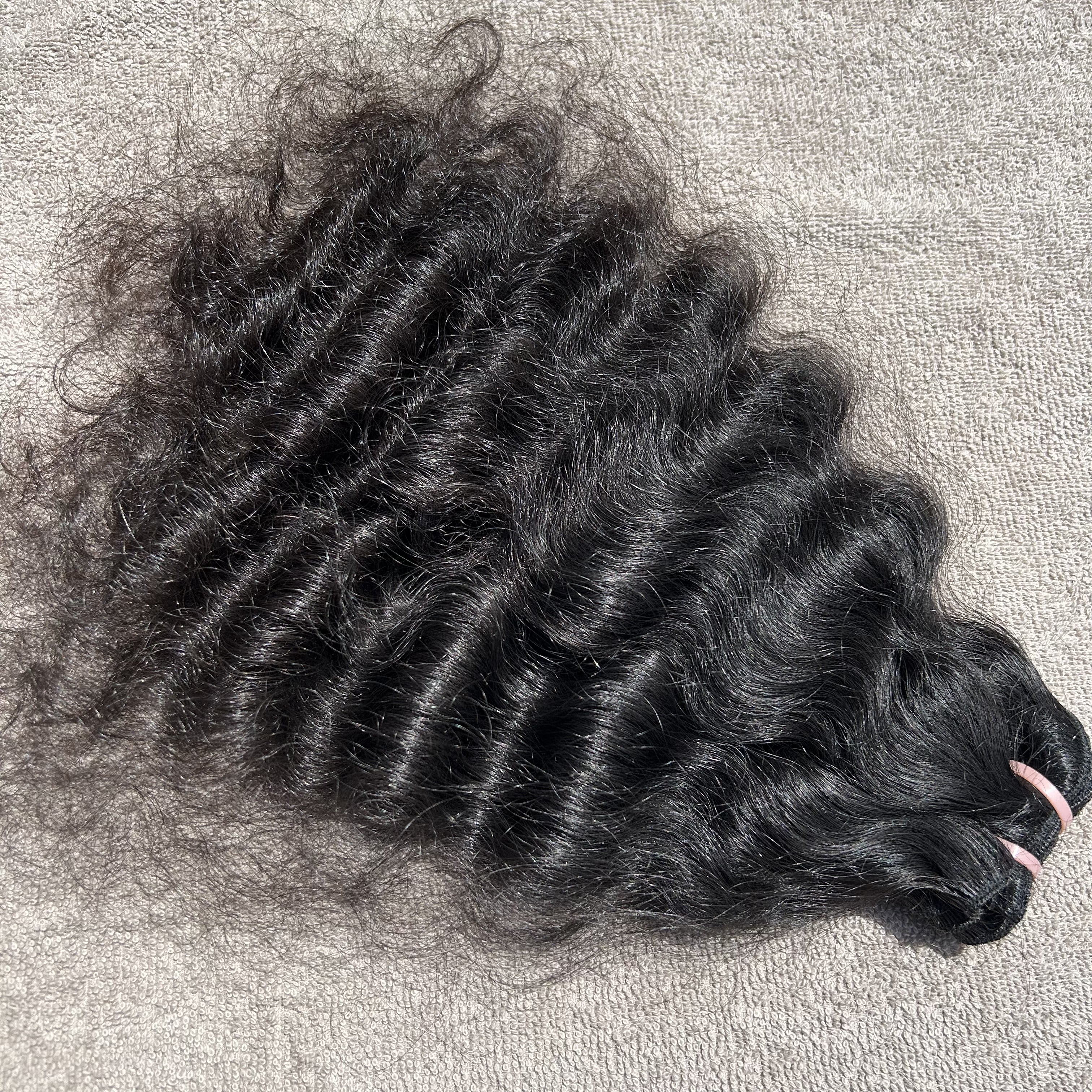 Deep curly human hair weave extensions