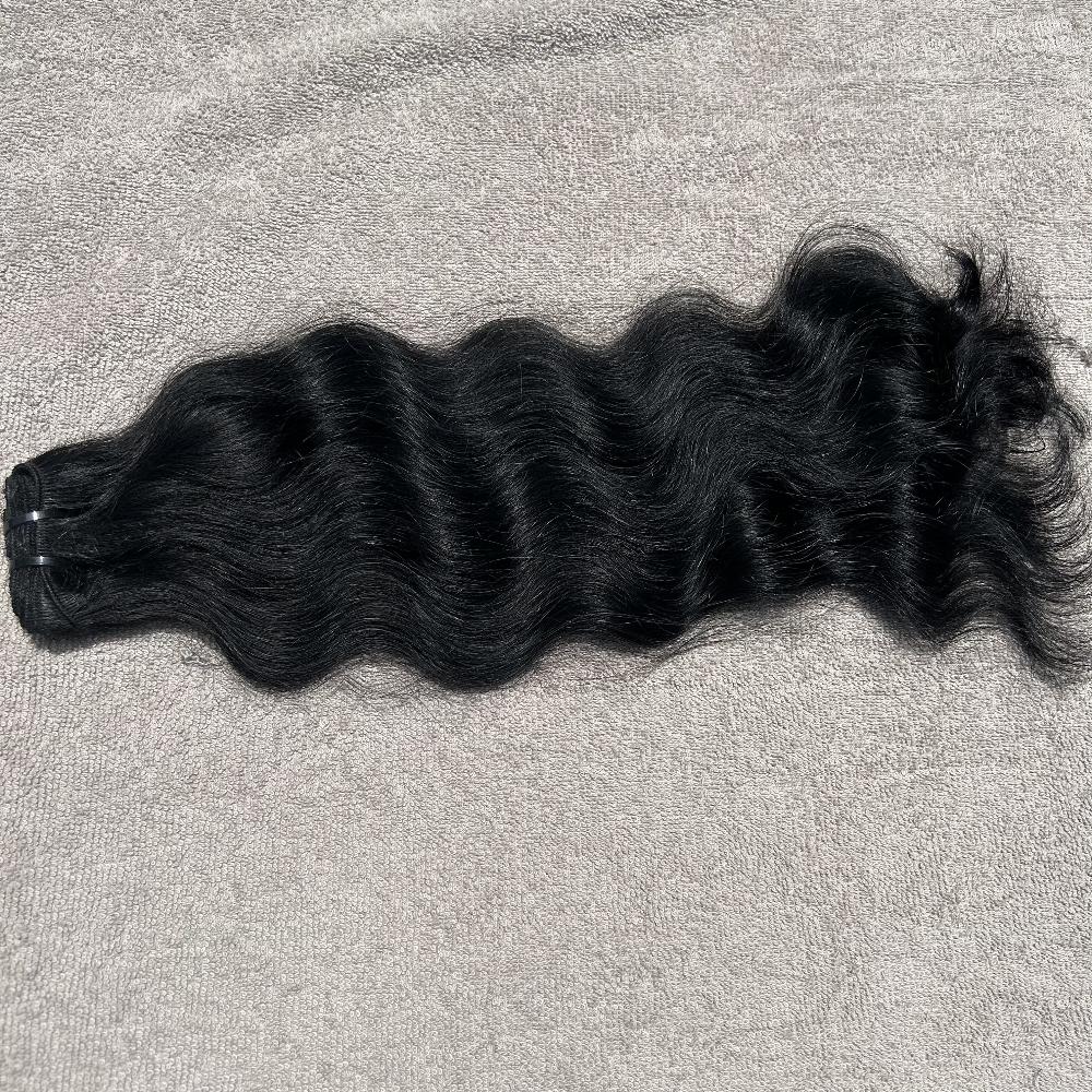 Jet Black Wavy Human Hair Bundles - Hair Trends India