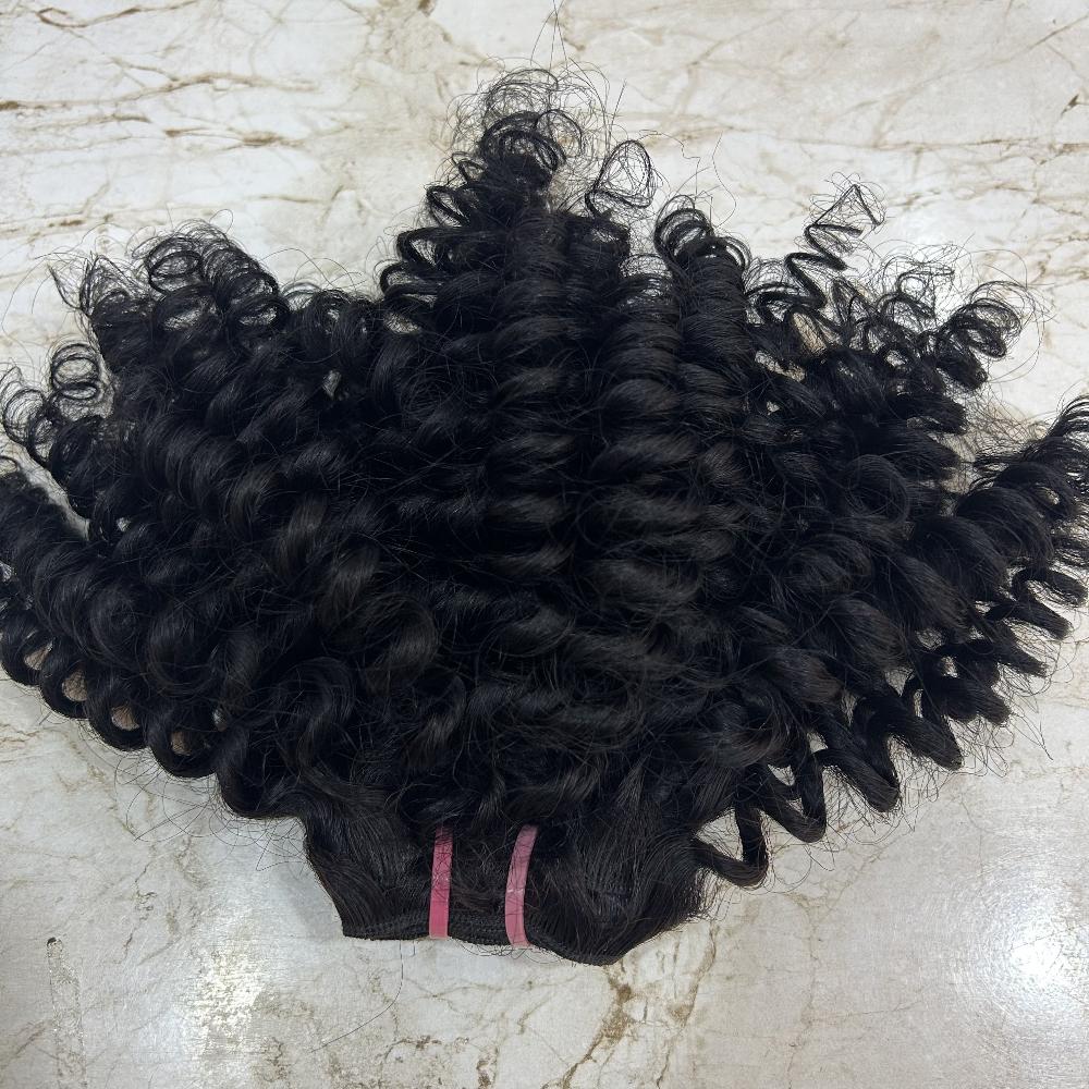 Steamed Spring Coil Curly Weft Hair Bundles - Hair Trends India