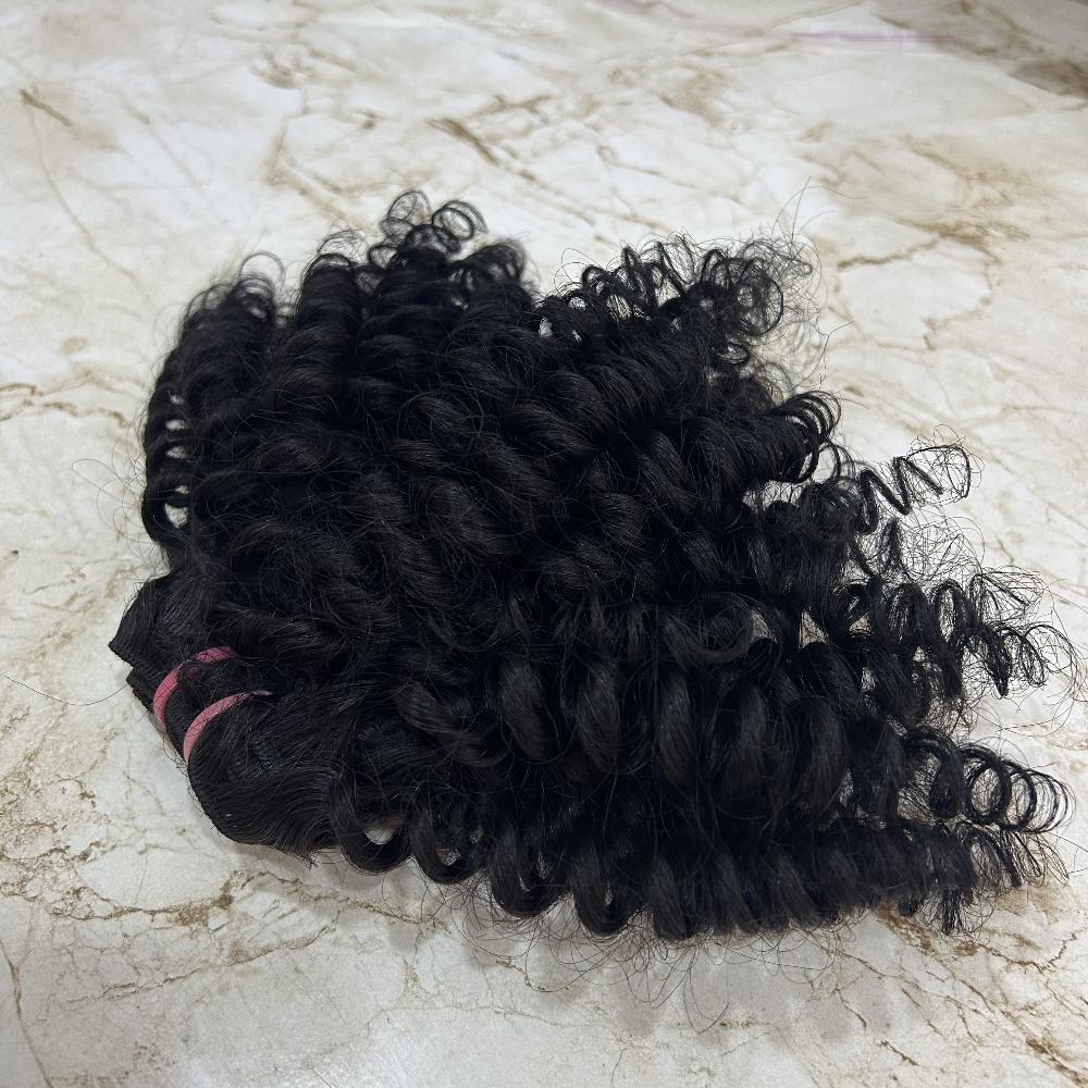 Steamed Spring Coil Curly Weft Hair Bundles - Hair Trends India