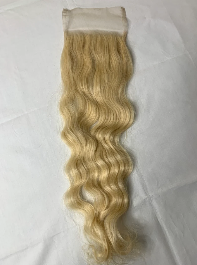 Blonde Curly Human Hair Closure - Hair Trends India
