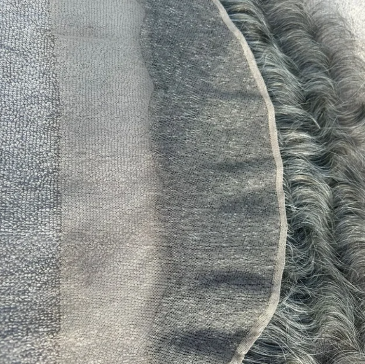 Grey Swiss Lace Wavy Hair Frontal - Hair Trends India