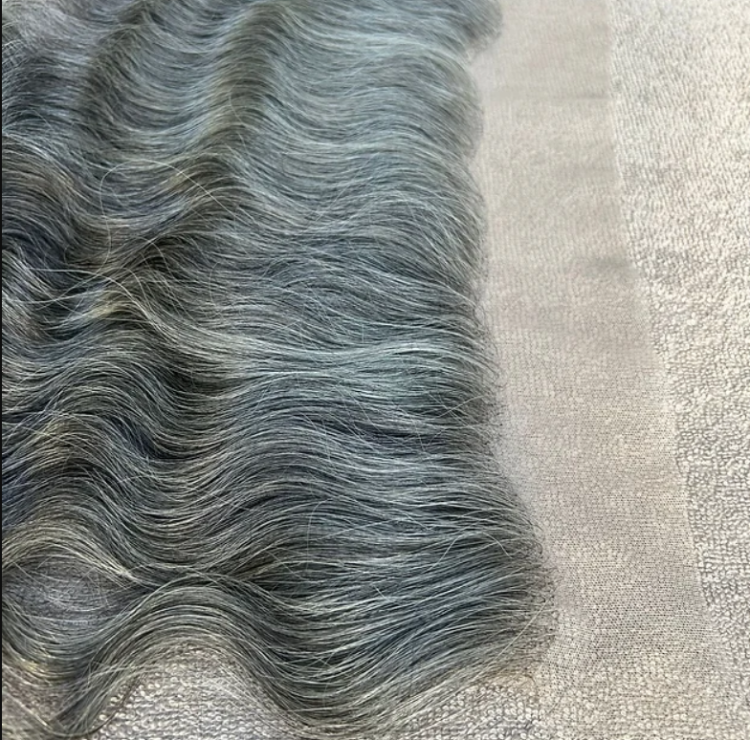 Grey Swiss Lace Wavy Hair Frontal - Hair Trends India