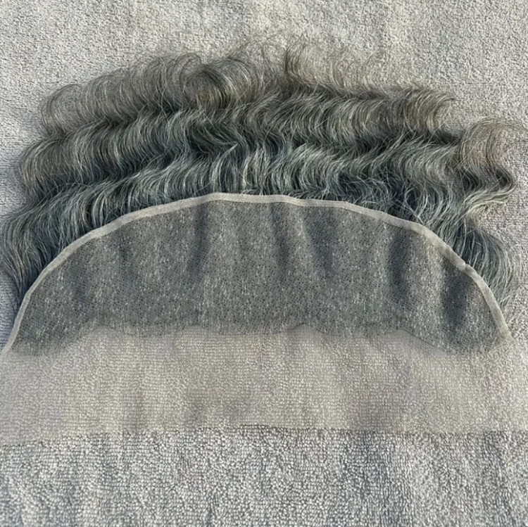 Grey Swiss Lace Wavy Hair Frontal - Hair Trends India