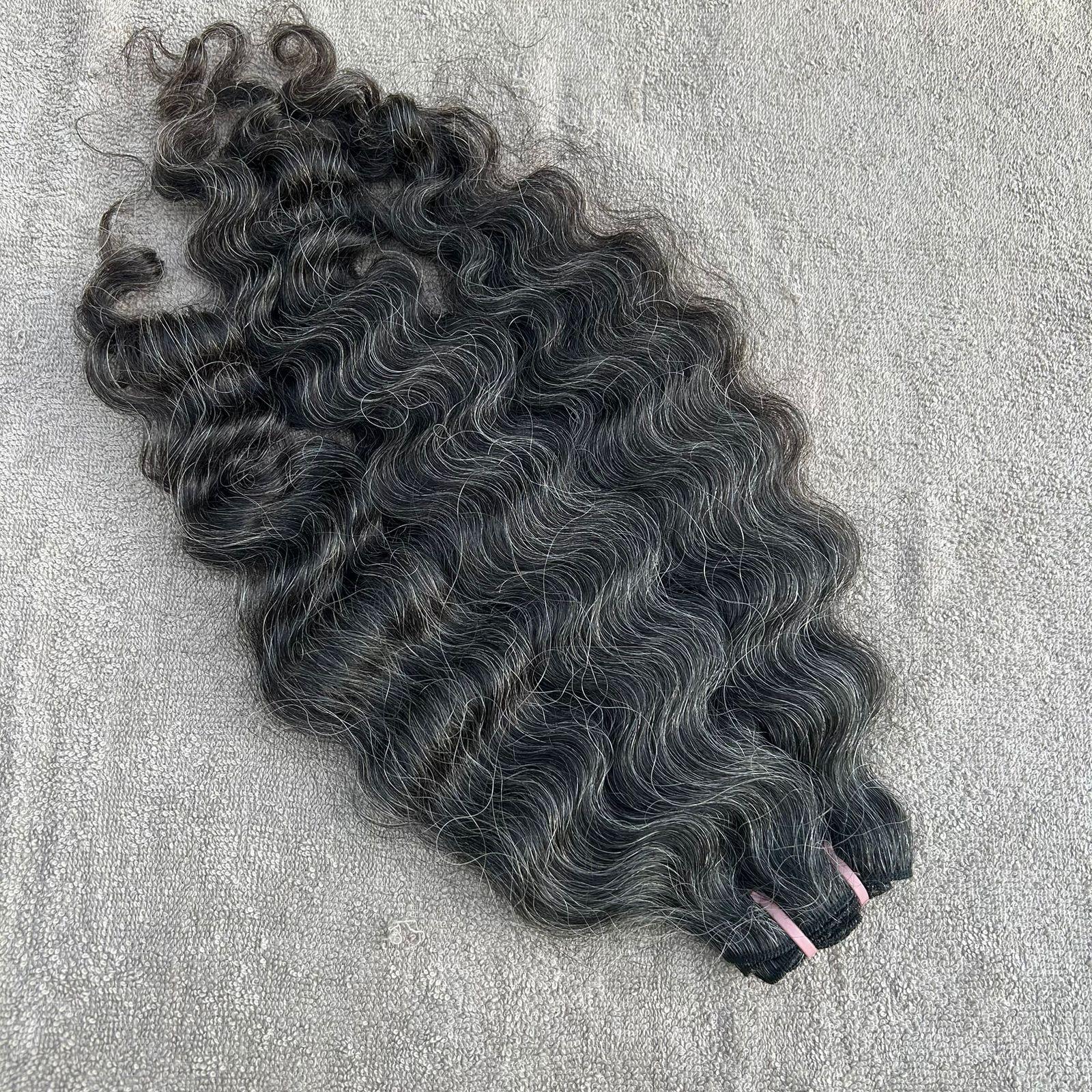 Grey Deep Curly Human Hair Bundles - Hair Trends India