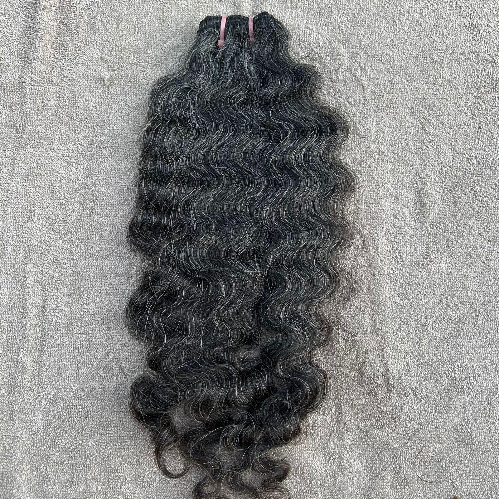 Grey Deep Curly Human Hair Bundles - Hair Trends India