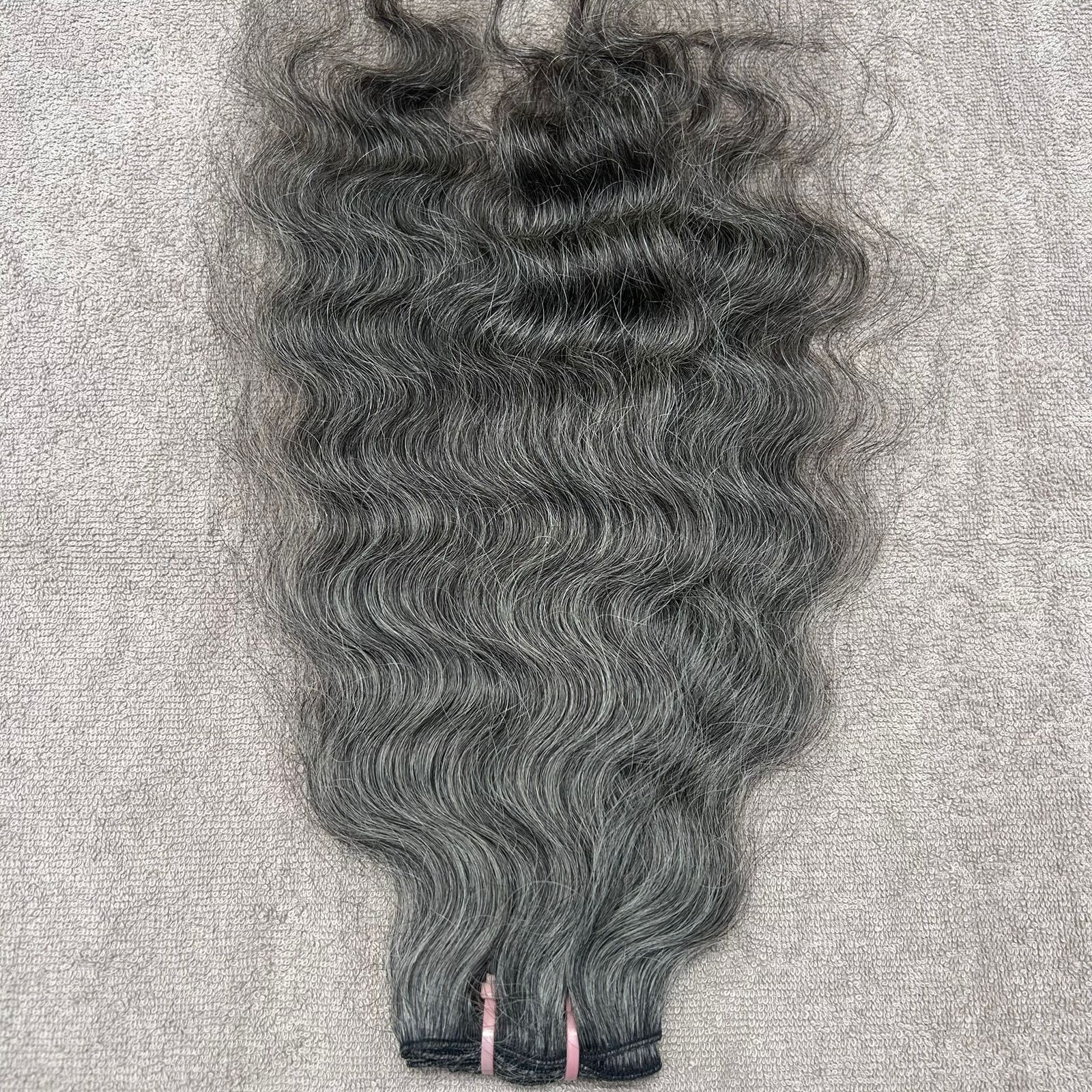 Deep Curly Grey Hair Weft Bundles - Hair Trends India