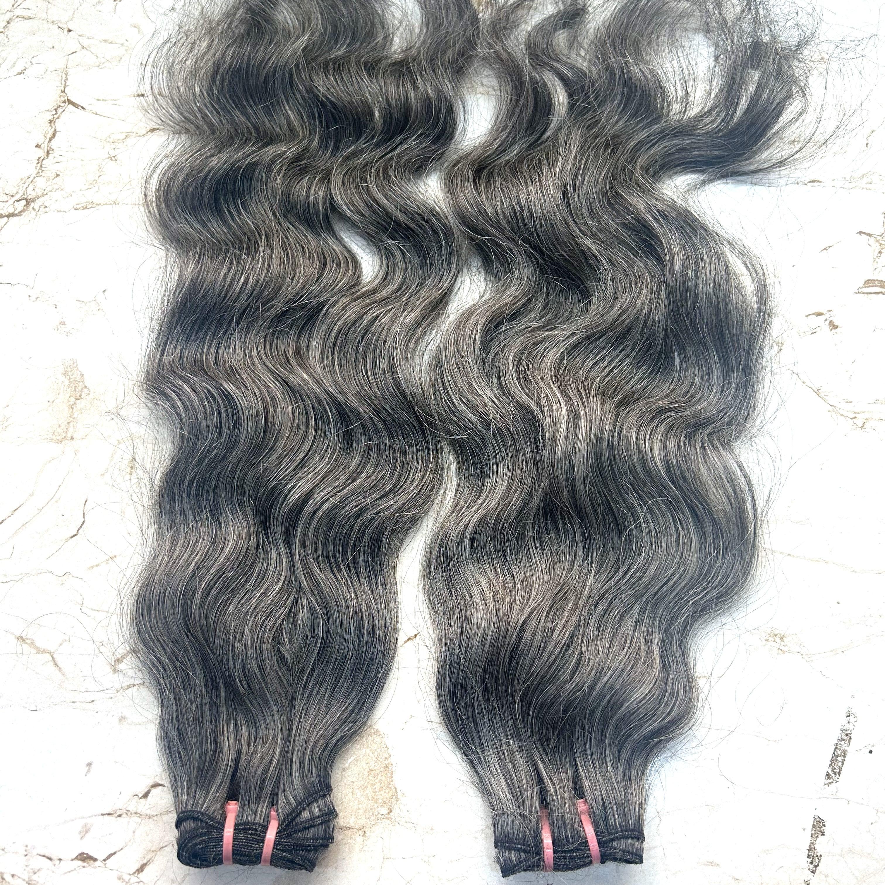 Gray Salt Pepper Human Hair Bundles - Hair Trends India