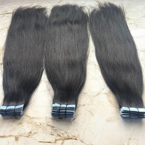 Natural Straight Tape Hair Extensions made in india