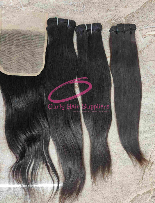 100% Unprocessed Natural Straight Double weft Human Hair extensions - Curly Hair Suppliers