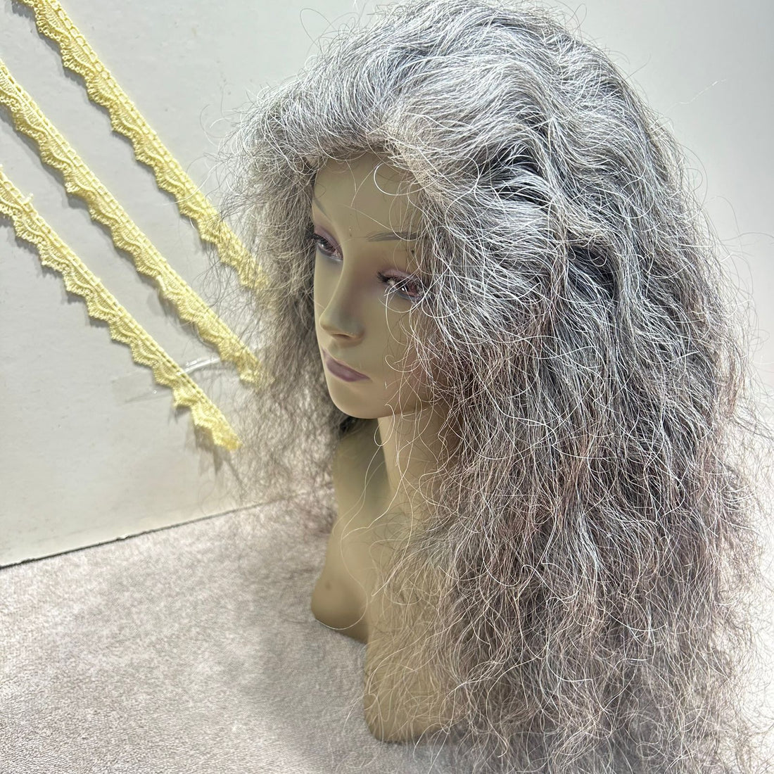 Grey Human Hair Lace Wigs