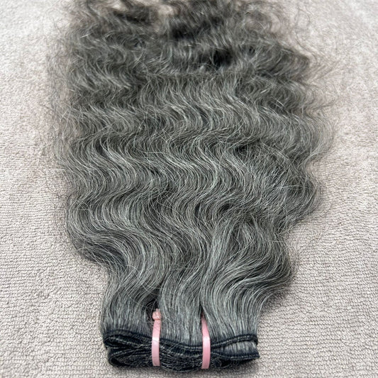 Natural Grey Curly Human Hair Bundles