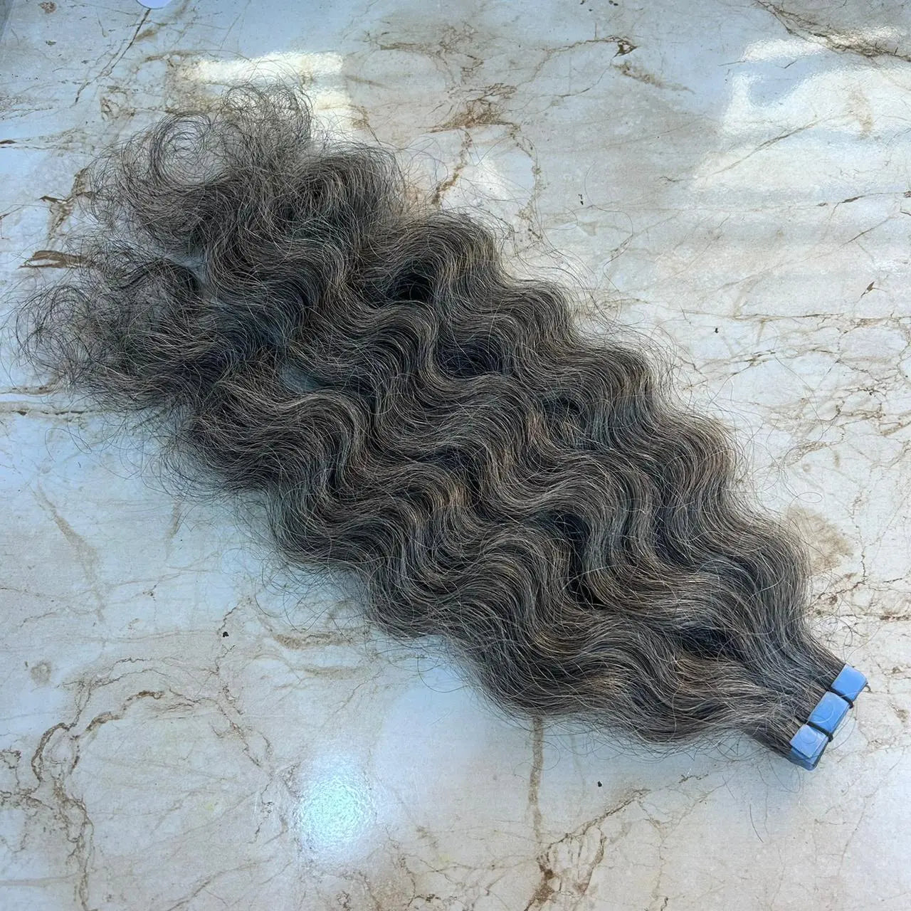 Curly tape in human hair extensions - Image #5