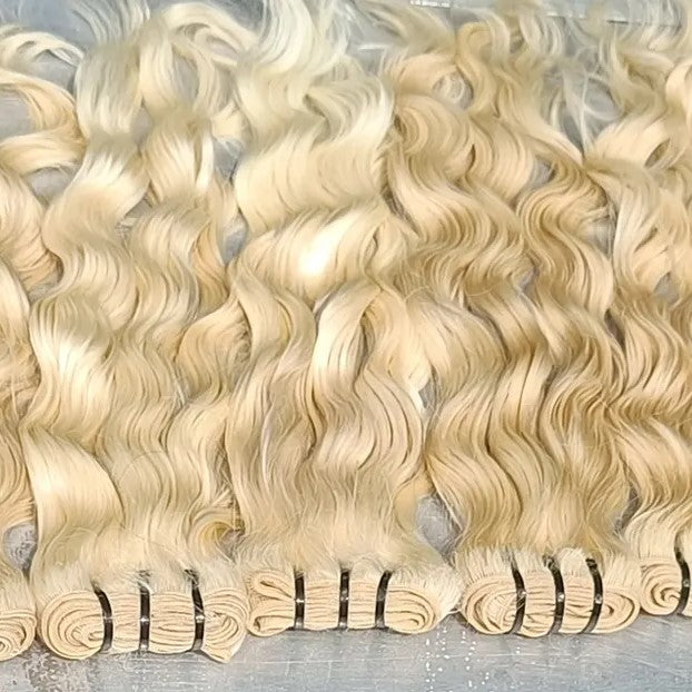 613 Curly Blonde Human Hair bundles