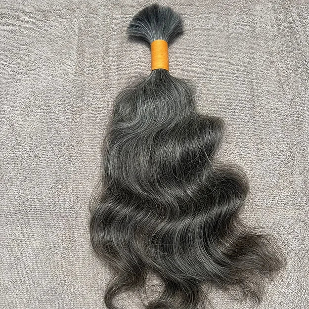 Gray Wavy Braiding Human Hair for Women