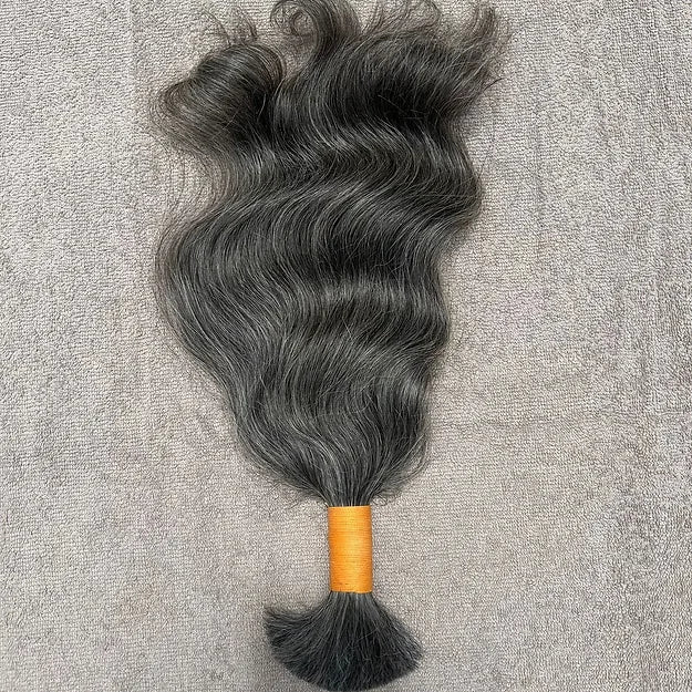 Gray Wavy Braiding Human Hair for Women