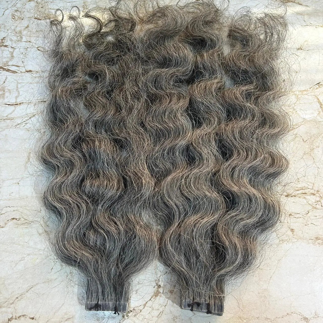 Curly tape in human hair extensions - Image #4