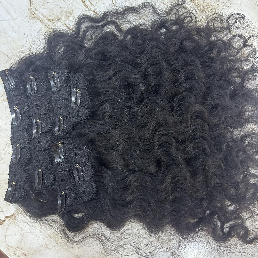 Natural Curly Clip-In Human Hair Extensions