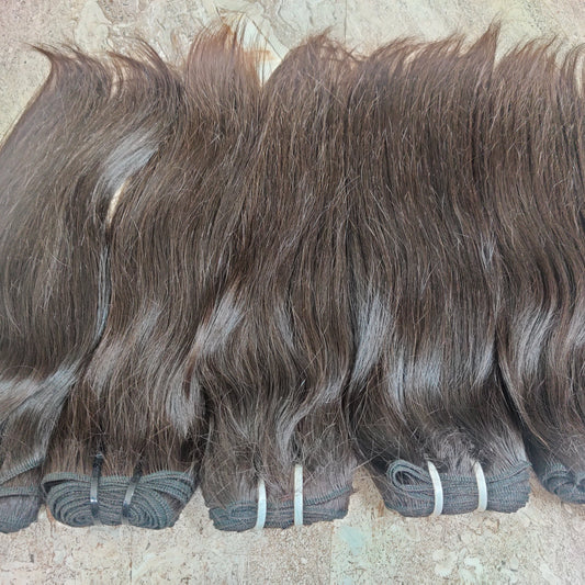 Natural straight human hair bundles