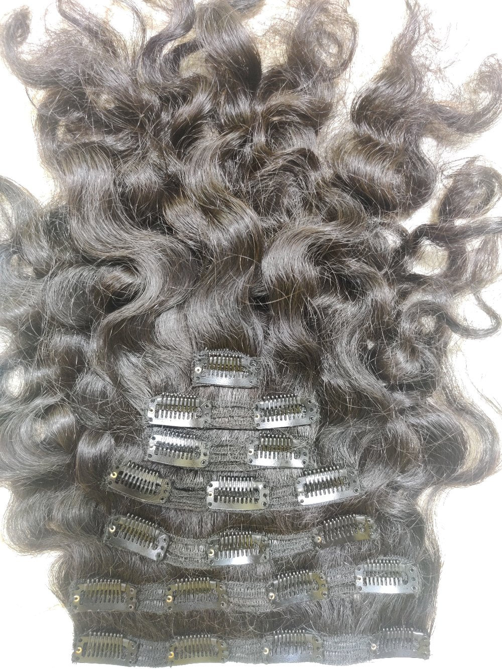 Natural Curly Clip-In Human Hair Extensions