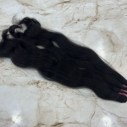 Natural Wavy Human Hair Weft Bundles