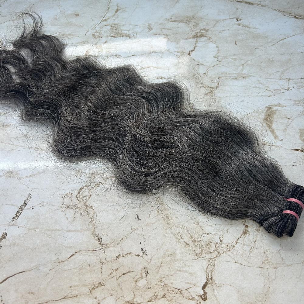 Grey Salt and Pepper human hair bundles weft 100 gram bundles