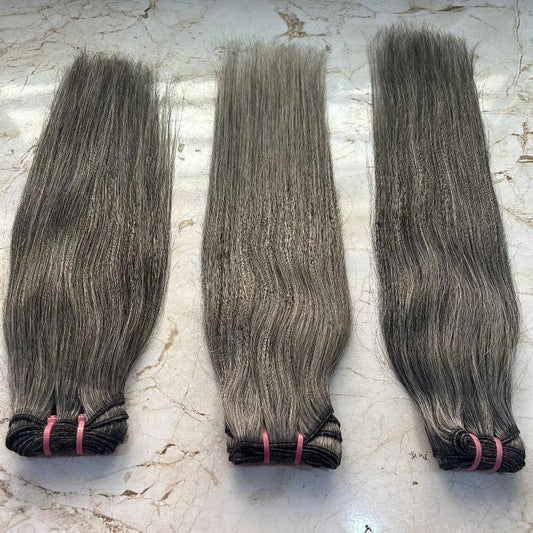 Natural Grey Human Hair Bundle Deals