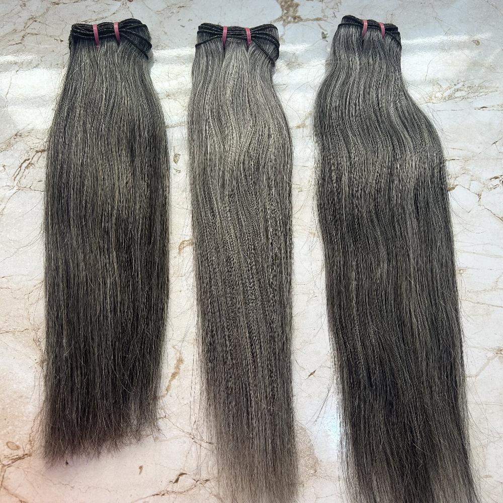 Natural Grey Human Hair Bundle Deals