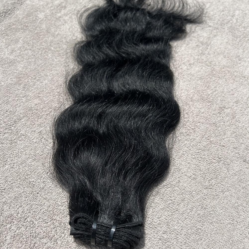 Jet Black Wavy Human Hair Bundles