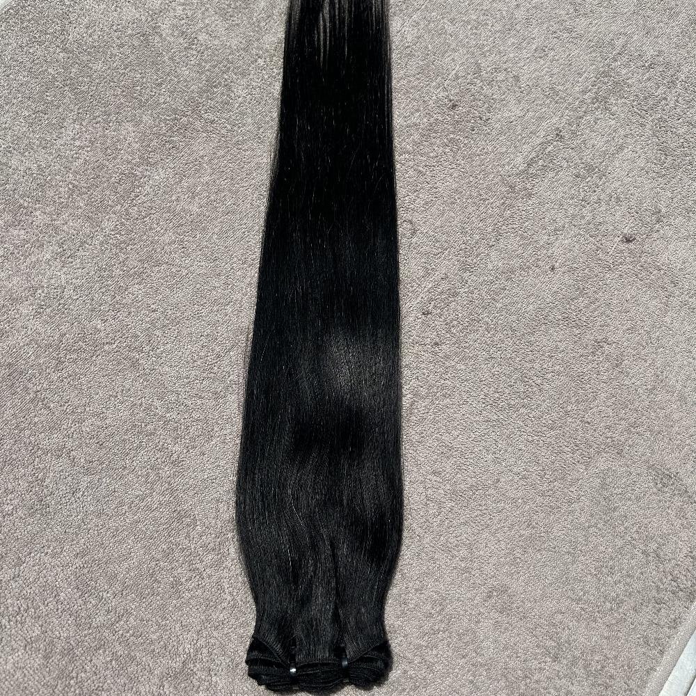 Jet Black Colored Human Hair Bundles