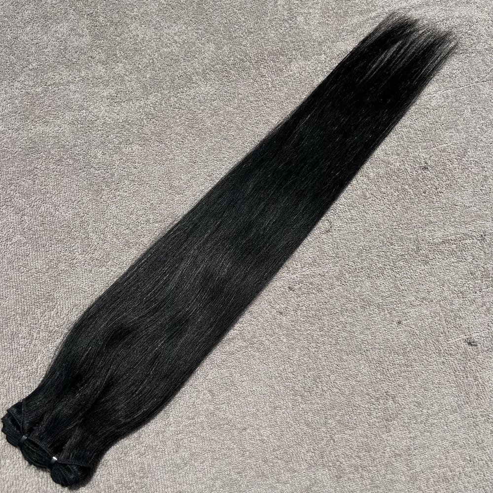 Jet Black Colored Human Hair Bundles