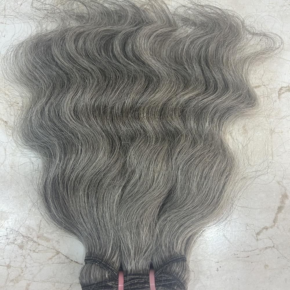 Grey Body Wave Human Hair weft Bundles