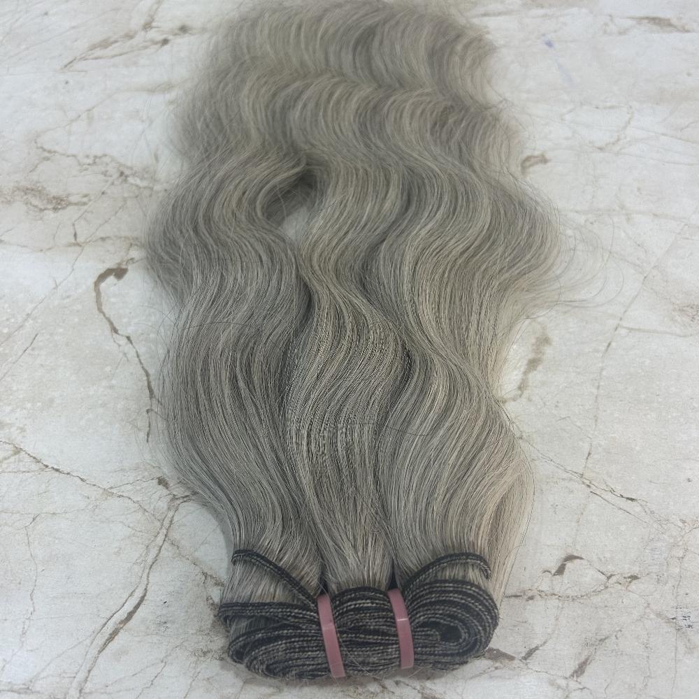 Grey Body Wave Human Hair weft Bundles