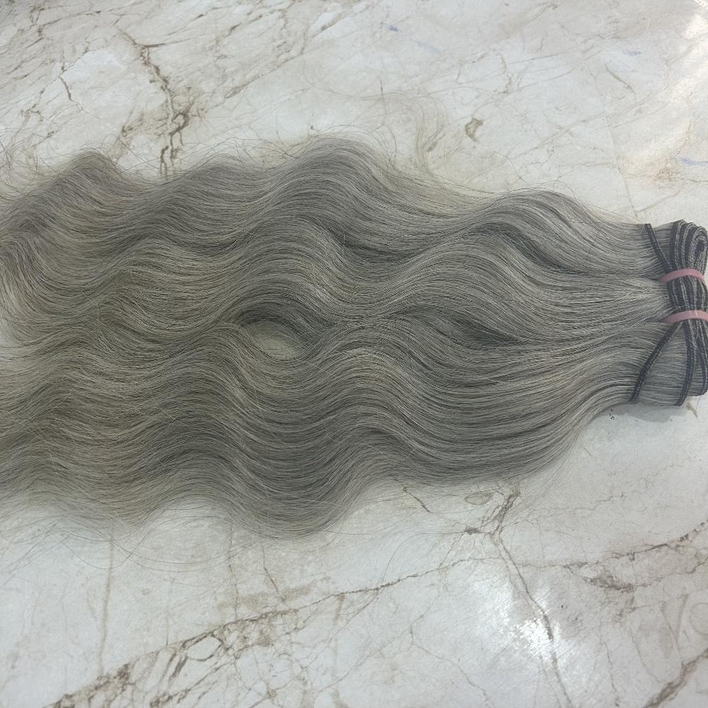 Grey Body Wave Human Hair weft Bundles