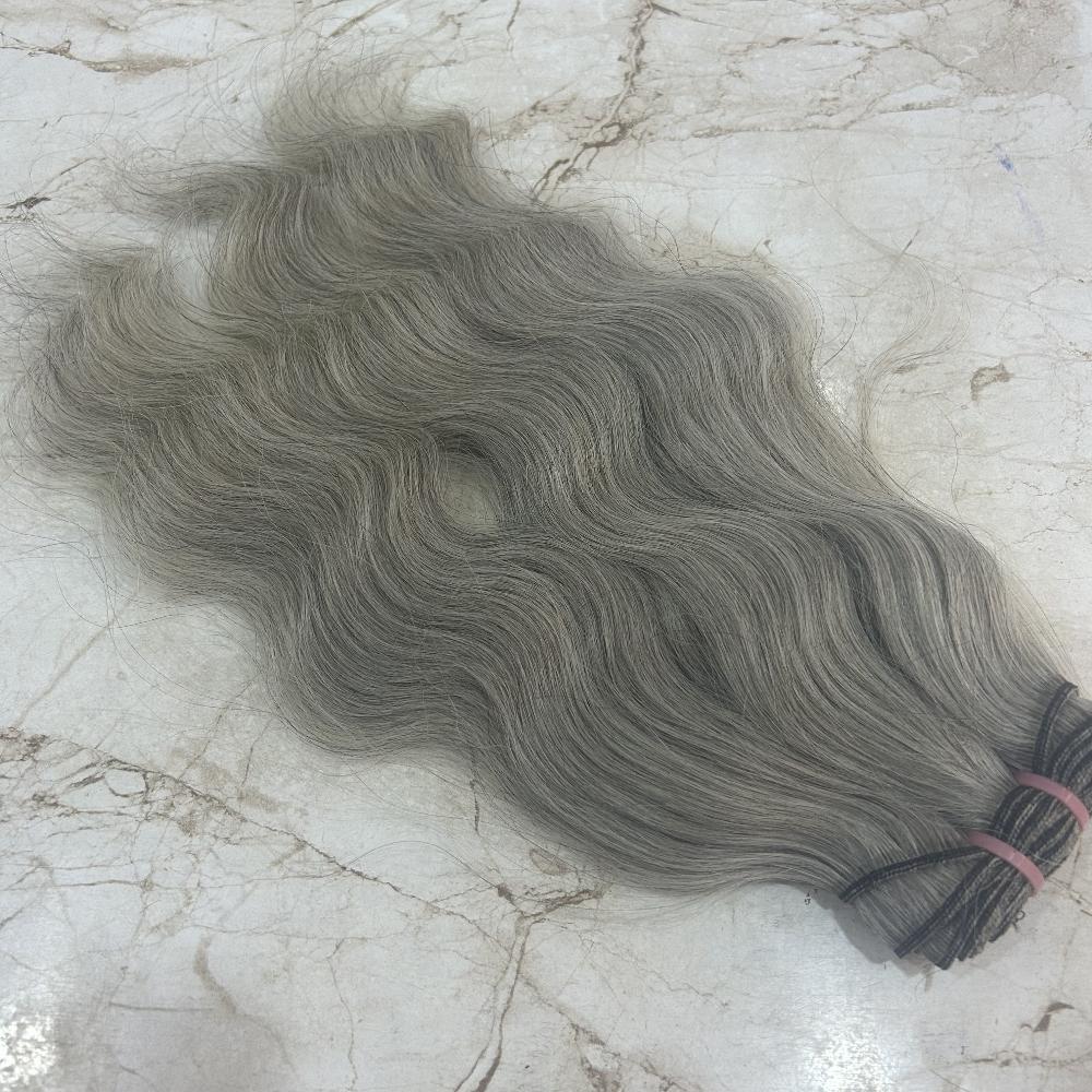 Grey Body Wave Human Hair weft Bundles