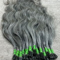 Grey I-tip Human Hair Extensions Wholesale - Hair Trends India