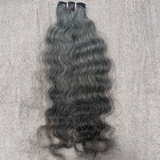 Deep Curly Grey Hair Weft Bundles